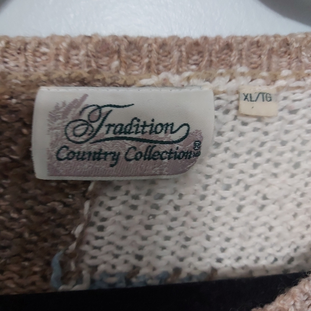 Tradition button up sweater XL  wool blend, Christmas snow - Picture 4 of 4